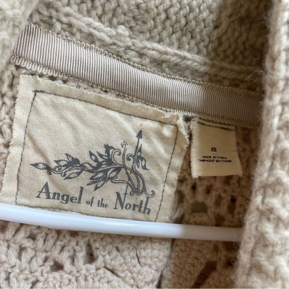 ANTHROPOLOGIE ANGEL OF THE‎ NORTH CROCHET LAMBSWOOL SWEATER - Picture 6 of 9